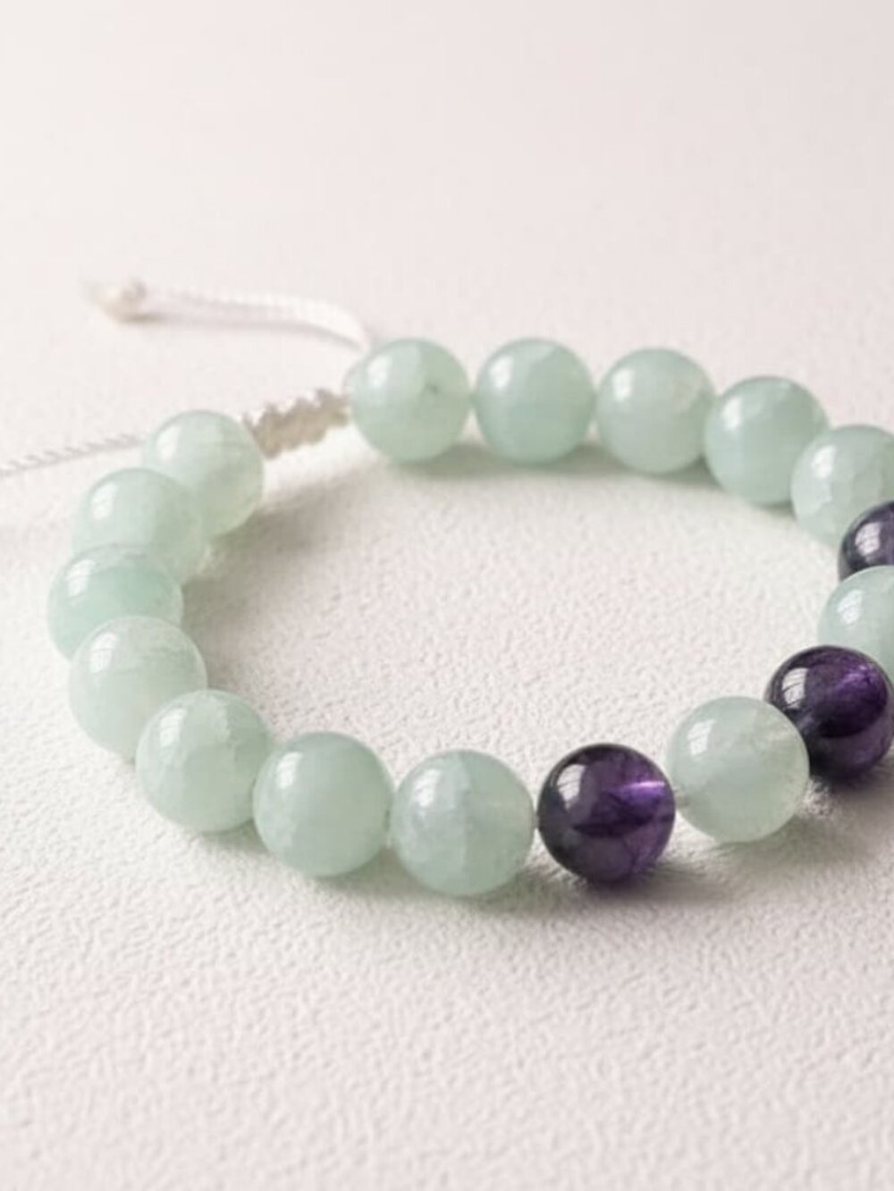 Persian Style Jade and Amethyst Beaded Bracelet